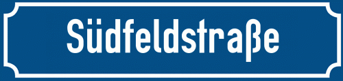Straßenschild Südfeldstraße zum kostenlosen Download