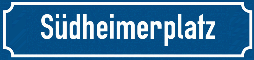 Straßenschild Südheimerplatz zum kostenlosen Download