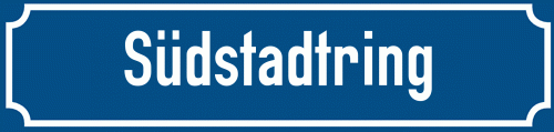 Straßenschild Südstadtring