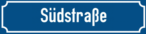 Straßenschild Südstraße zum kostenlosen Download