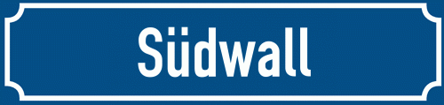 Straßenschild Südwall zum kostenlosen Download