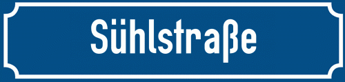 Straßenschild Sühlstraße