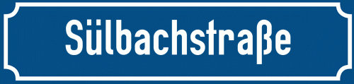 Straßenschild Sülbachstraße