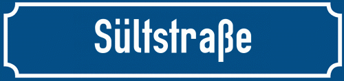Straßenschild Sültstraße zum kostenlosen Download