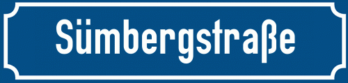 Straßenschild Sümbergstraße zum kostenlosen Download