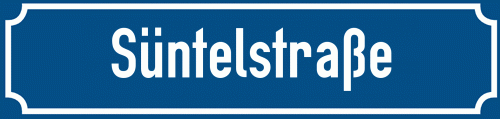 Straßenschild Süntelstraße