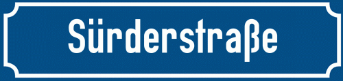 Straßenschild Sürderstraße