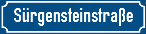 Straßenschild Sürgensteinstraße zum kostenlosen Download