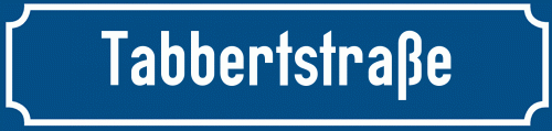 Straßenschild Tabbertstraße