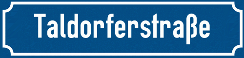 Straßenschild Taldorferstraße zum kostenlosen Download