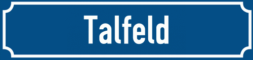 Straßenschild Talfeld