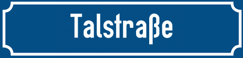 Straßenschild Talstraße zum kostenlosen Download
