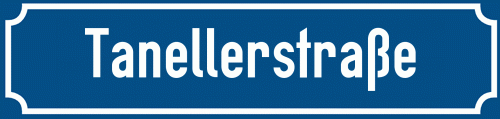 Straßenschild Tanellerstraße