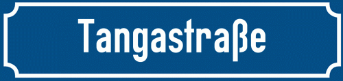Straßenschild Tangastraße zum kostenlosen Download