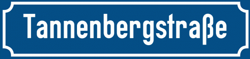 Straßenschild Tannenbergstraße zum kostenlosen Download