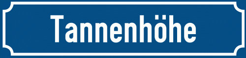 Straßenschild Tannenhöhe zum kostenlosen Download