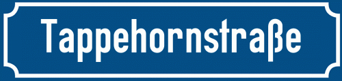 Straßenschild Tappehornstraße