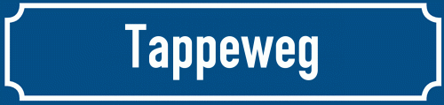 Straßenschild Tappeweg zum kostenlosen Download