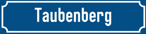 Straßenschild Taubenberg