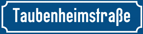 Straßenschild Taubenheimstraße