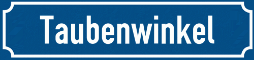 Straßenschild Taubenwinkel