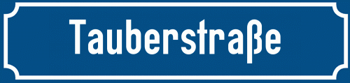 Straßenschild Tauberstraße zum kostenlosen Download