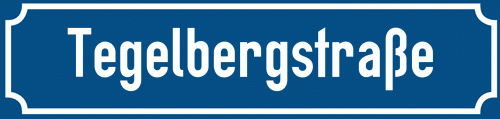 Straßenschild Tegelbergstraße zum kostenlosen Download