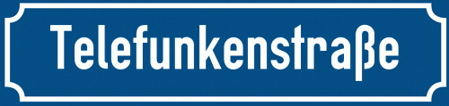 Straßenschild Telefunkenstraße zum kostenlosen Download