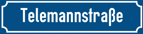 Straßenschild Telemannstraße zum kostenlosen Download