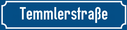 Straßenschild Temmlerstraße