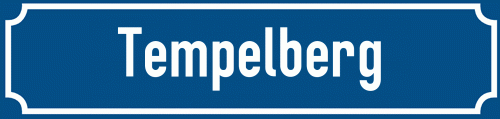 Straßenschild Tempelberg