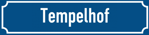 Straßenschild Tempelhof