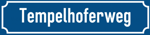 Straßenschild Tempelhoferweg