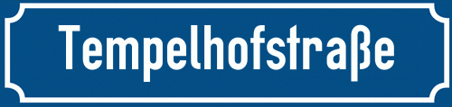 Straßenschild Tempelhofstraße zum kostenlosen Download