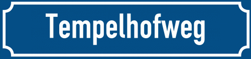 Straßenschild Tempelhofweg zum kostenlosen Download