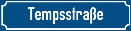Straßenschild Tempsstraße