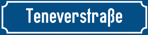 Straßenschild Teneverstraße