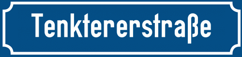 Straßenschild Tenktererstraße zum kostenlosen Download