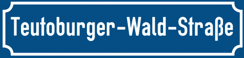 Straßenschild Teutoburger-Wald-Straße zum kostenlosen Download