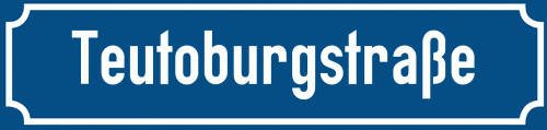 Straßenschild Teutoburgstraße zum kostenlosen Download