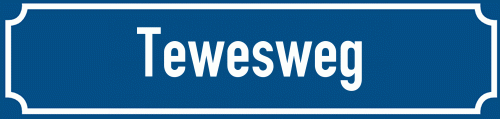 Straßenschild Tewesweg