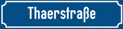 Straßenschild Thaerstraße