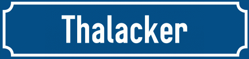 Straßenschild Thalacker zum kostenlosen Download
