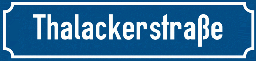 Straßenschild Thalackerstraße zum kostenlosen Download