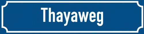 Straßenschild Thayaweg