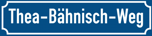 Straßenschild Thea-Bähnisch-Weg