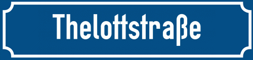 Straßenschild Thelottstraße zum kostenlosen Download