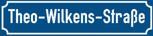 Straßenschild Theo-Wilkens-Straße