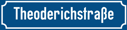 Straßenschild Theoderichstraße zum kostenlosen Download