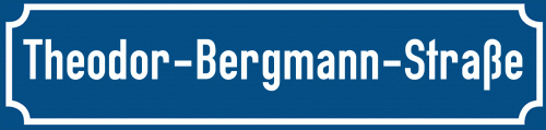 Straßenschild Theodor-Bergmann-Straße zum kostenlosen Download
